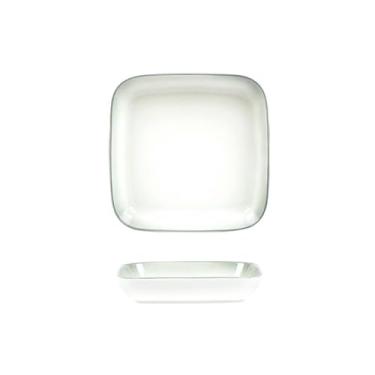 Imagem de Prato de cerâmica requintado verde gradiente grosso doméstico personalidade fresca - prato quadrado de 20 cm