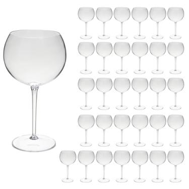 Imagem de Taça De Gin Curves 600ml Kit 32un Acrílico Alto Padrão (TRANSPARENTE)