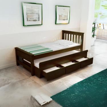 Imagem de Bicama Esmeralda Cor Castanho + 2 Colchões Ortobom D28