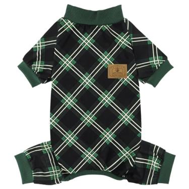 Imagem de XPUDAC Pijama de cachorro macio e elástico xadrez roupas para cães grandes meninas meninos e gatos - 3GG