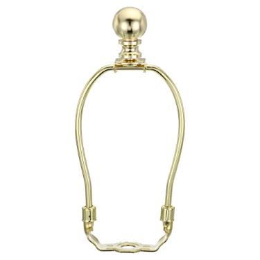 Imagem de Kit de harpa de lâmpada de 14 cm com finial, 1 conjunto de suporte destacável para abajur, acessórios de iluminação DIY para luminárias de mesa, luminárias de chão, tom dourado