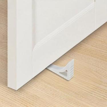 Imagem de Generic 1 peça batente de porta triangular cunha TPR branco 11,8 x 8 x 2 cm