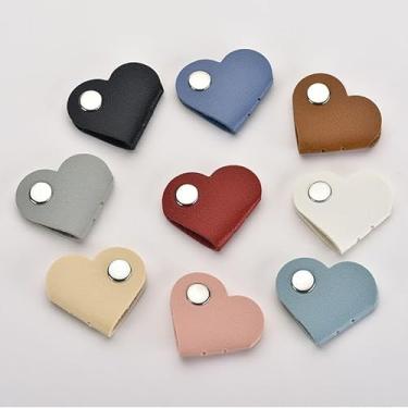 Imagem de 10 organizadores de cordão de coração, cabo de fone de ouvido portátil de couro PU, protetor de cabo de dados, capa de fone de ouvido fofa, presente para mulheres