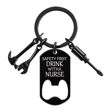 Imagem de Chaveiro Dad para pai avô tio aço inoxidável Love You Daddy abridor de garrafa de cerveja para homens -C preto