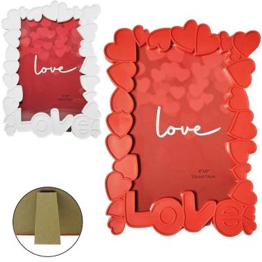 Imagem de Porta Retrato 10X15 Moldura Plastico Love / Coracao Vertical