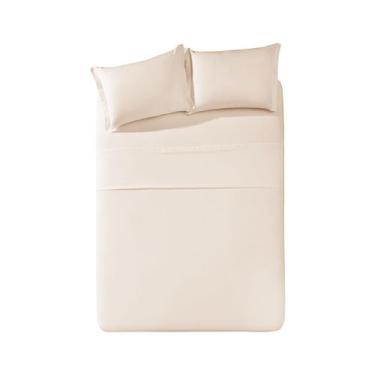 Imagem de Jogo de Cama Casal Döhler Lana 150 Fios 4 Peças, Bege