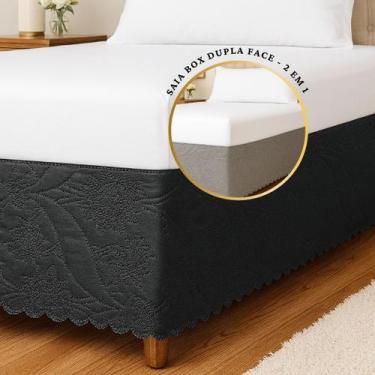 Imagem de Saia para Cama Box Casal Dupla Face Com Duplo Elástico Decoração Estil