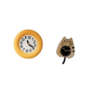 Imagem de Fenteer Relógio de Parede Silencioso E Contemporâneo com Estampa de Gato, Ideal para Cozinha, Sala de Jantar, Quarto, Escritório, Como Presente de Boas-vindas