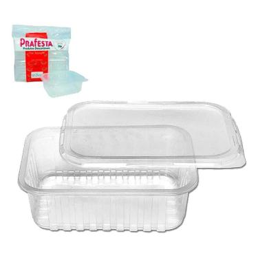 Imagem de 2X Pote Descartável 250Ml Tampa Marmita Freezer Microondas 4