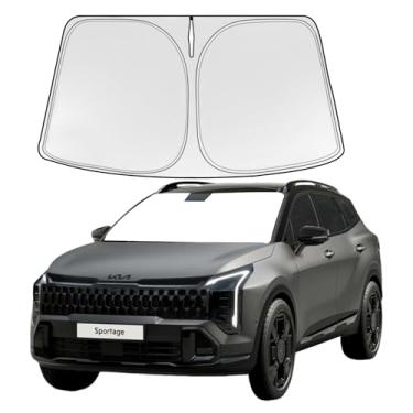 Imagem de Guarda-sol dobrável WODSTA cobertura total pára-brisas adequado para KIA Sportage 2023-2025 4 camadas espessadas viseira de janela 240T poliéster adequado para acessórios KIA Sportage 2023-2025