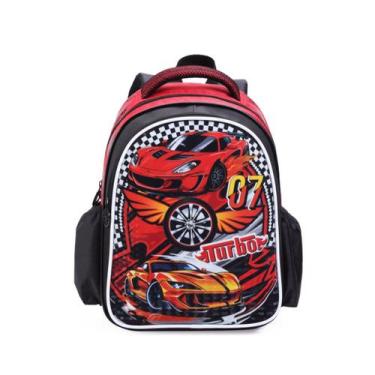 Imagem de Mochila Costas Infantil Carros Corrida Escolar Espaçosa - Denlex