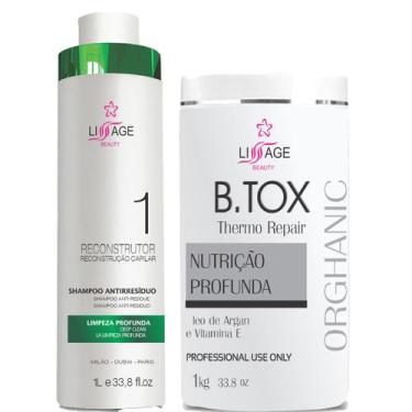 Imagem de Kit Btox Detok Italiano Redutor De Volume e Terapia Capilar 2 L - Liss