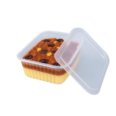 Imagem de POTE 500ML DESCARTAVEL RETANGULAR EMBALAGEM PLASTICO RESISTENTE FREEZER MICROONDAS 10UN