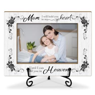 Imagem de Lesixur Molduras de madeira Memorial Mom Memorial, I Will Hold You in My Heart Remembrance, porta-retratos 10 x 15 com suporte de ferro para mesa de mesa, decoração de mesa doméstica -011
