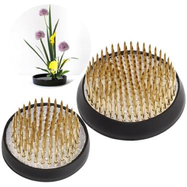 Imagem de Ferramentas fixas e Ikebana floral japonesa para arranjo, porta-flores, sapo, flor, 2 peças, decoração e fixação de plantas, vaso de flores para sapos, arranjo de alfinetes de 6 cm e 4 cm (não inclui