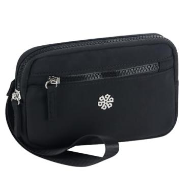 Imagem de questAll Carteira feminina leve, impermeável, de nylon, RFID, bolsa de viagem multifuncional, design prático 9103, Preto