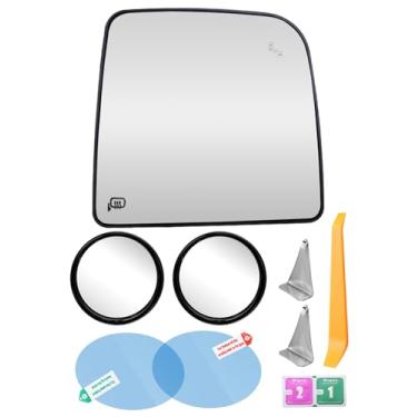 Imagem de QAGGUM Vidro retrovisor lateral do passageiro direito compatível com Nissan Titan & Titan XD 2016-2024, vidro retrovisor superior substitui 96365EZ10B 96365EZ32A, com ponto cego aquecido