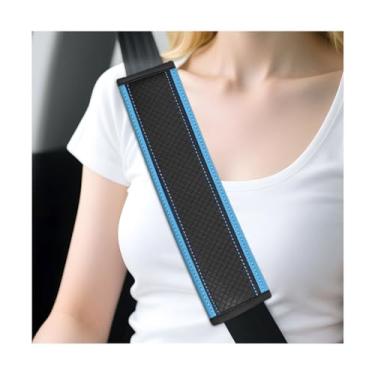 Imagem de Sandfren Capa de cinto de segurança de carro, 2 peças de couro macio de microfibra para veículos, almofada de ombro e pescoço, acessórios de almofada de alça interna automotiva, universal para Sedan