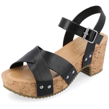 Imagem de Journee Collection Sandálias femininas de salto, Preto, 40