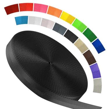 Imagem de WEBSUKA Correia de poliéster 18 + cores – 2,5 cm e 3,8 cm e 5 cm – Rolo de correia resistente de 10 metros, correia de correia plana para equipamentos internos e externos, escalada, artesanato DIY