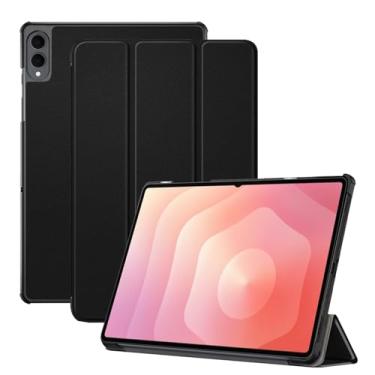 Imagem de Capa para tablet Samsung Galaxy Tab S11 Ultra, capa KONXISA com suporte de três dobras, couro PU premium e capa de adsorção magnética, resistente a arranhões e à prova de choque, preta