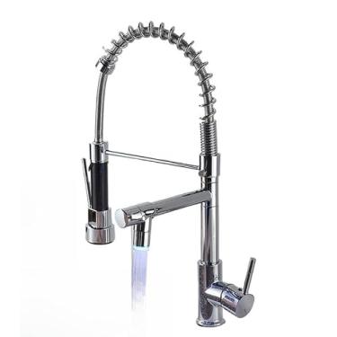 Imagem de Torneira Duplo JatoCozinha Gourmet Com Filtro Sem Refil - Spray de Pia 360° Extensor Dourado (Água Fria e Quente)(Prata-UP-Pia)