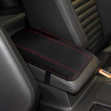 Imagem de HEVLE Four Seasons Tapete de caixa de apoio de braço universal, capa de console central de carro, capa de caixa de assento de apoio de braço de carro à prova d'água, acessórios interiores de carro