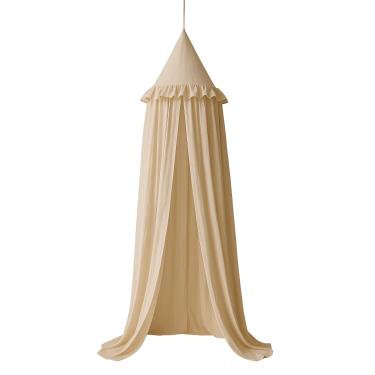 Imagem de Wonder Space Cama Infantil Com Dossel E Babados, Cor Neutra Pastel Para Meninos E Meninas, Tenda De Algodão Com Babados, Berço De Bebê, Cortina Suspensa, Mosquiteiro, Decoração De Canto De Leitura Pa