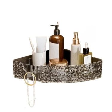 Imagem de Prateleira De Canto Para Banheiro Resistente Porta Cosméticos Suporte Autocolante(1,Cinza Escuro)