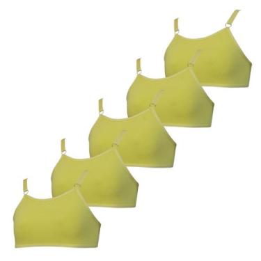 Imagem de Kit 5 Sutiã Infantil Juvenil Algodão Sem Bojo Tamanho:GCor:Amarelo - O
