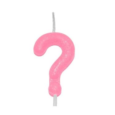 Imagem de Vela de Aniversário 6cm Candy Color Rosa Interrogação SilverFestas