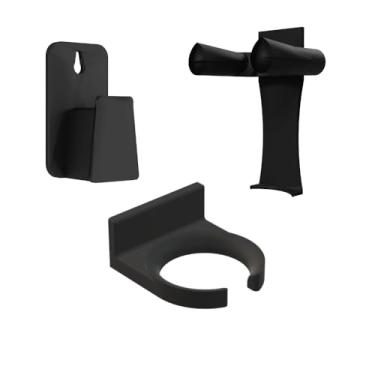 Imagem de Kit Suporte para Escova Secadora + Secador de Cabelo + Chapinha (3, Preto)