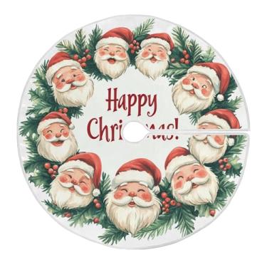 Imagem de SEHANY Saia para árvore de Natal, 122 cm, Papai Noel, vermelha, decoração de árvore de Natal, tapetes para decoração de festa de Natal em casa