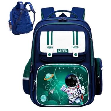 Imagem de Mochila Escolar Ortopedica Infantil Astronauta Impermeavel Espaçosa Me