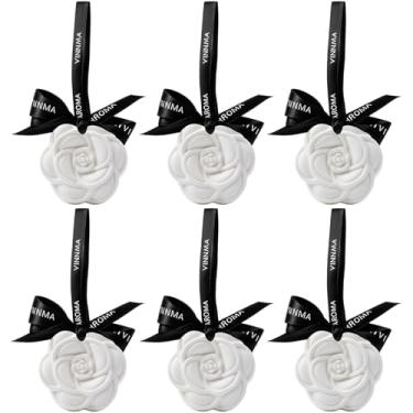 Imagem de 6 peças de disco de argila para óleo essencial, difusores de carro para óleos essenciais, difusor passivo adequado para ar fresco e guarda-roupa desodorizante