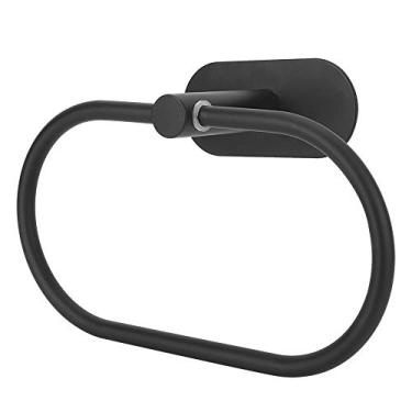 Imagem de Phefop Suporte de Toalheiro Montado na Parede de Aço Inoxidável para Banheiro, Prateleira Preta, Design Sem Perfurações, Adesivo Forte, Ideal para Banheiro e Cozinha