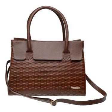 Imagem de Bolsa Feminina Estruturada Ombro Grande Couro Sifra (TRICE MARROM)