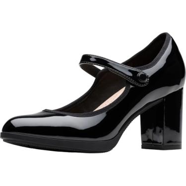 Imagem de Clarks Bayla Lily Pump feminino, Preto envernizado sintético, 9.5 Wide