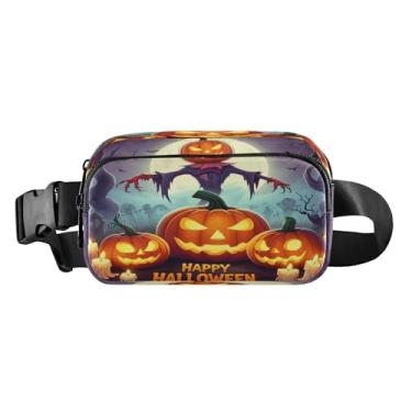 Imagem de CEBUGI Mini pochetes de caminhada para homens e mulheres, abóboras Jack-o-lantern modernas resistentes à água com cinto ajustável para treino, viagem, corrida