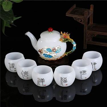 Imagem de Conjunto de chá de porcelana xícaras de chá de flores esmaltadas artesanais exclusivas borboleta rosa conjuntos de chá de cerâmica para chá florescendo folha solta caixa de presente, D