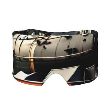 Imagem de Máscara para olhos e orelhas com estampa de trem de locomotiva a vapor, respirável, ajustável, blecaute, venda, confortável