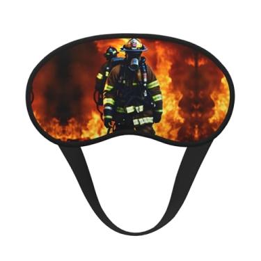 Imagem de Máscara de dormir blackout com estampa de chama, bombeiro, bombeiro, máscara para os olhos, macia, leve, para dormir, meditação, viagem, ioga