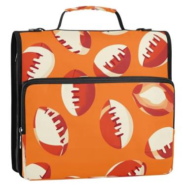 Imagem de CEBUGI Fichário de 3 anéis com zíper com alça de ombro, pasta de arquivo expansível de 3,8 cm, anéis D, para escola, escritório, futebol