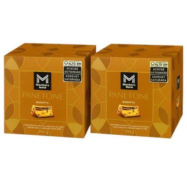 Imagem de Kit 2 panetones italiano members mark 700g  gotas de chocolate, banana