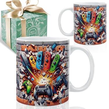 Imagem de Puouoonyi Canecas de jogos de 325 ml, presentes de jogos para homens, presentes de jogadores para crianças, adolescentes, meninos, filho, marido, tio, namorado, presente de jogador para aniversário