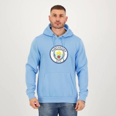 Imagem de Moletom Canguru Manchester City Escudo Azul-Masculino
