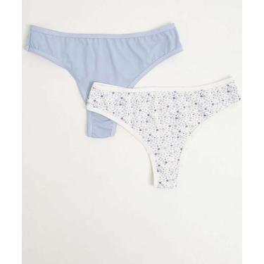 Imagem de Kit 2 Calcinhas Fio Dental Estrelas Marisa-83908, Azul, G
