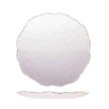 Imagem de Prato Raso De Cristal Martelado Com Borda Dourada Para Servir 26cm Wolff