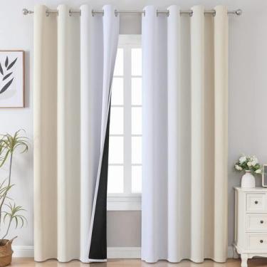 Imagem de Cortinas Estelar Textiler Bege Cinzento Branco Blackout 132x260 cm