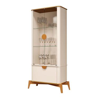 Imagem de Cristaleira Buriti Off White Com Nature - Moveis Jb